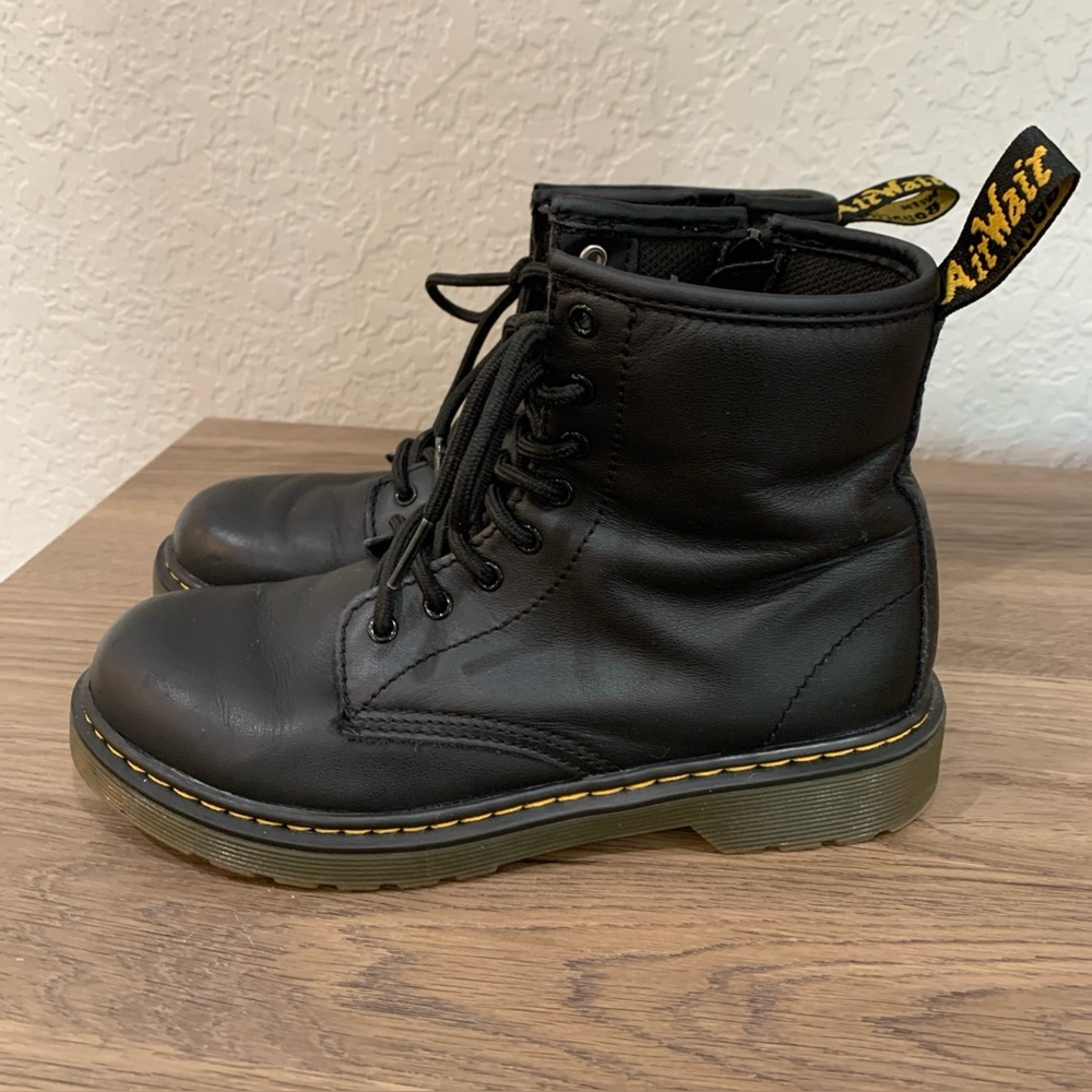 Dr. Doc Martens 1460 J Air Wair Moto Boots Black Size 4 Womens